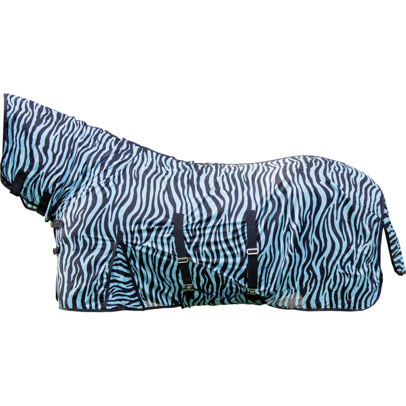 Попона від комах з шиєю HKM -Zebra Aqua- 145см